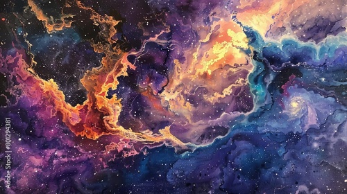 galactic nebula and stars in the night sky