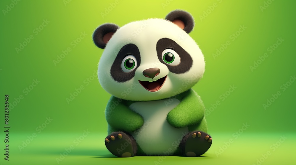 Panda, in the 3D illustration style, cute, kawaii character design with on a simple background, a high resolution detailed texture with adorable details Panda, in the 3D illustration style, cute, kawaii character design with on a simple background, a high resolution detailed texture with adorable details