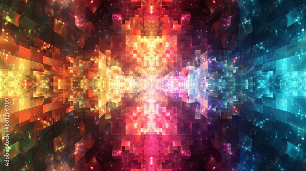 Colorful vibrant multi colored mystic matrix background design