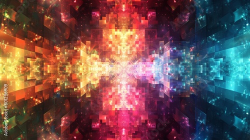 Colorful vibrant multi colored mystic matrix background design