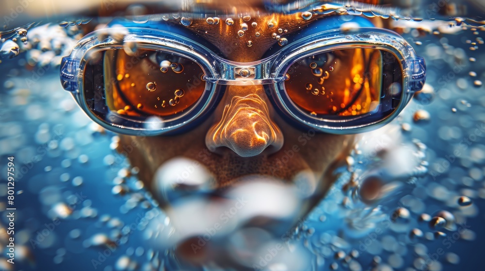 Swimmer s intense focus underwater captures essence of olympic sport dedication and determination Swimmer s intense focus underwater captures essence of olympic sport dedication and determination
