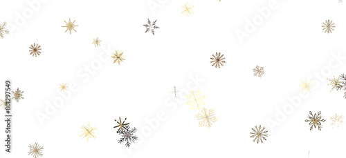 Whirling Snowflakes: Enthralling 3D Illustration of Falling Festive Snow Crystals