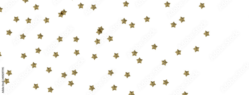 Gleaming Celestial Display: 3D Gold Stars Rain Illustration Mesmerizes
