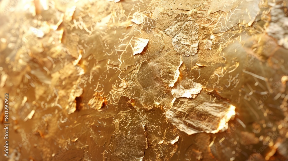 A close up of a gold surface with a lot of small pieces of gold A close up of a gold surface with a lot of small pieces of gold