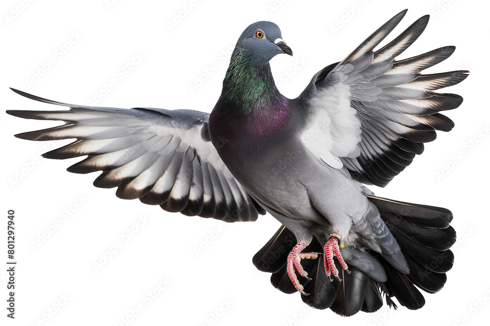 Fototapeta premium Pigeon bird die cut, isolated on white