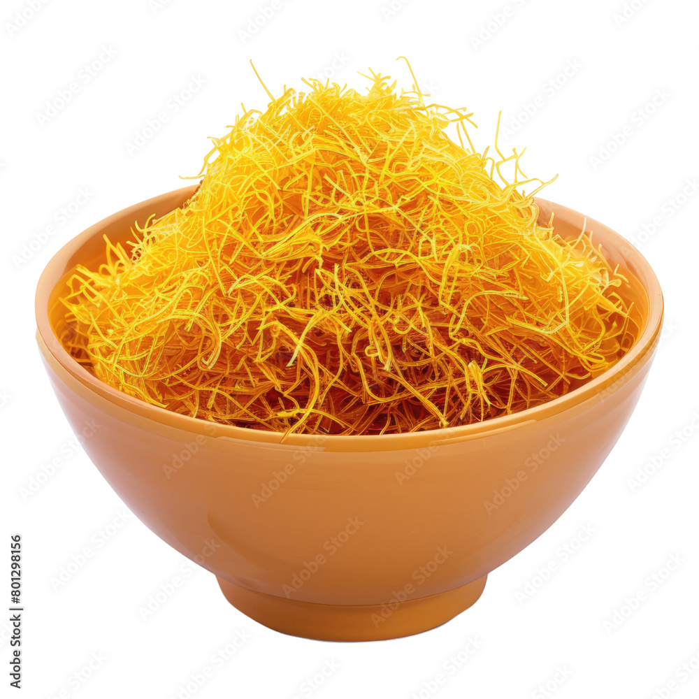 Fototapeta premium Emirati saffron vermicelli delight isolated on transparent background