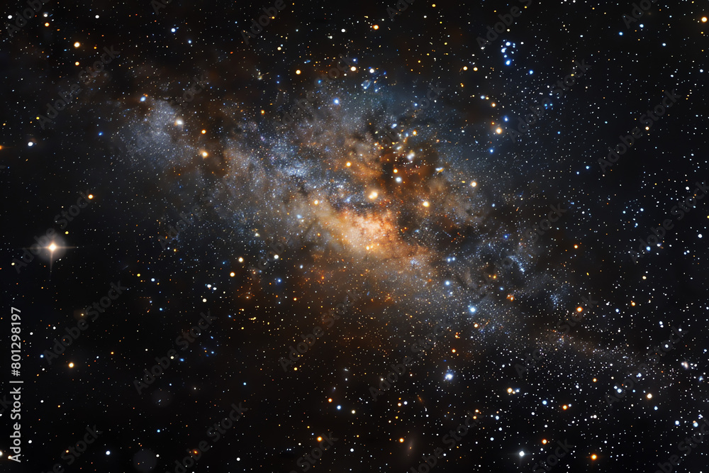 A stunning view of a distant galaxy filled with stars, cosmic dust, and vibrant colors captured in the depths of outer space A stunning view of a distant galaxy filled with stars, cosmic dust, and vibrant colors captured in the depths of outer space