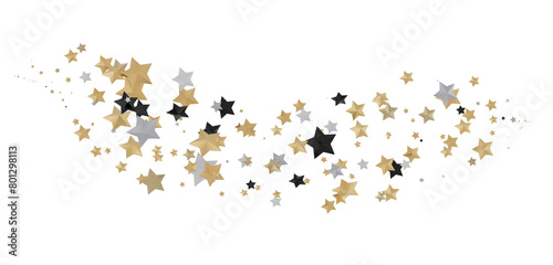 Radiant Euphoria: Lose Yourself in a 3D Gold Stars Rainfall