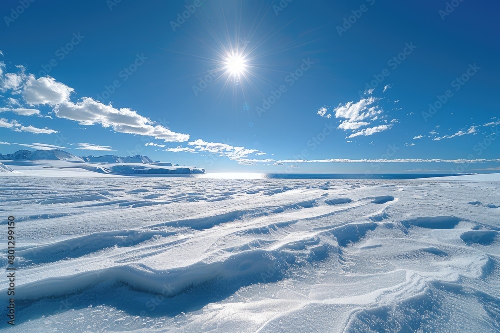 beautiful snow scenery on a sunny day professional photography