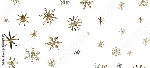 Whirling Snowstorm  Astonishing 3D Illustration Depicting Descending Festive Snowflakes