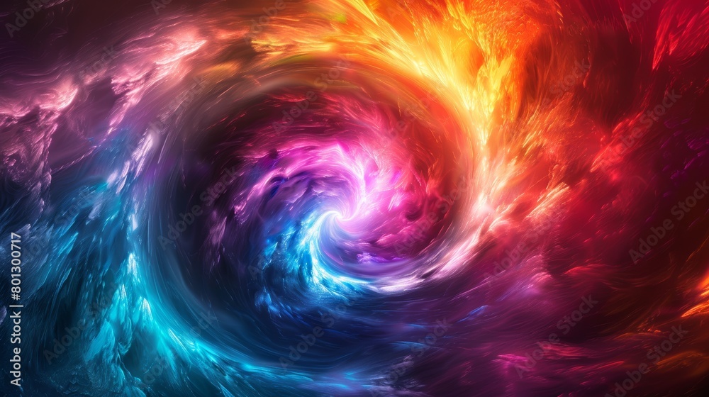 Colorful vibrant multi colored mystic vortex background design 