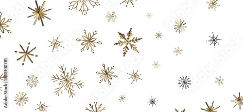 Winter Snow Symphony: Captivating 3D Illustration of Descending Snowflakes for Christmas
