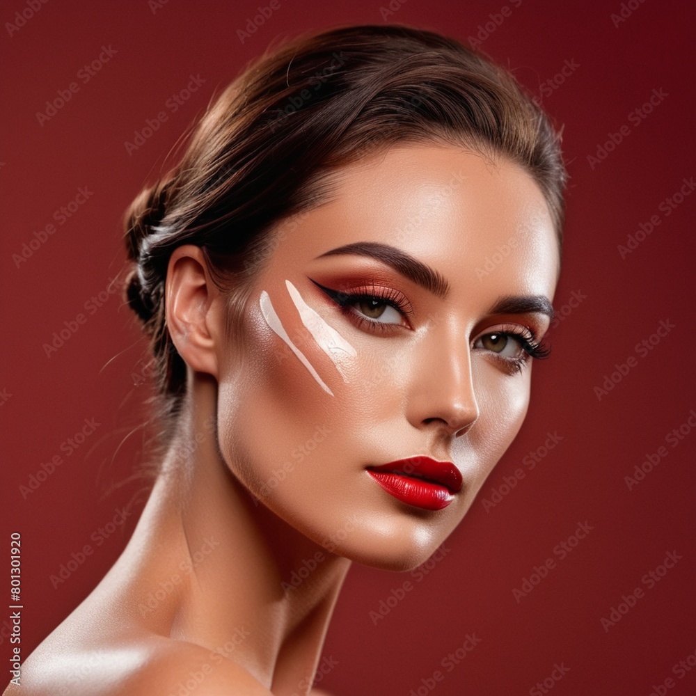 Fototapeta premium A beautiful face with perfect makeup 