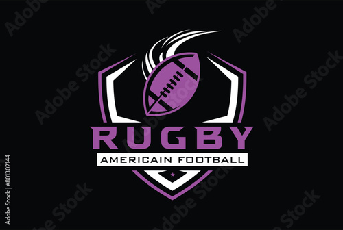American Football badge logo vector - Rugby logo