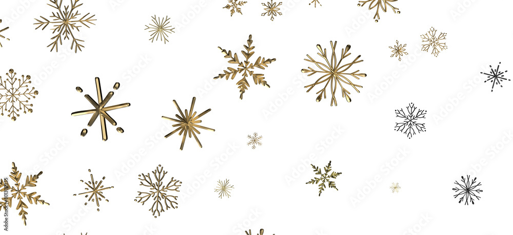 Snowflake Bliss: Striking 3D Illustration Showcasing Falling Holiday Snowflakes Snowflake Bliss: Striking 3D Illustration Showcasing Falling Holiday Snowflakes