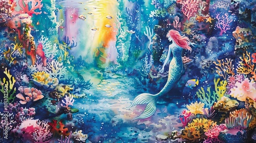 mermaid lagoon painting - under the sea by person   © YOGI C