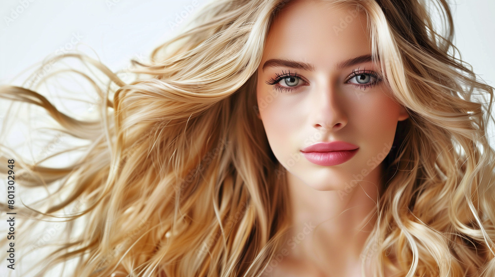 Beautiful woman with healthy and sleek long hair for hair beauty products commercial. Beautiful woman with healthy and sleek long hair for hair beauty products commercial.