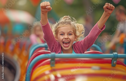 Kids Exclaiming in Excitement During an Exciting Rollercoaster Ride