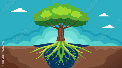A tree with a strong deep root system reaching down into the earth representing the importance of understanding the foundation and principles of