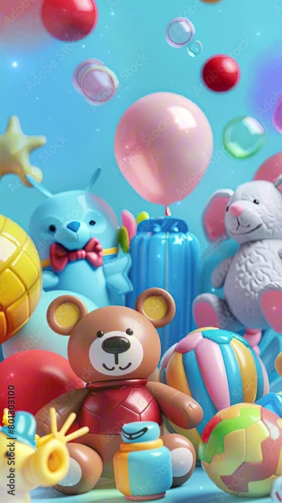 background for children's day. 3d illustration of kids toys background for children's day. 3d illustration of kids toys