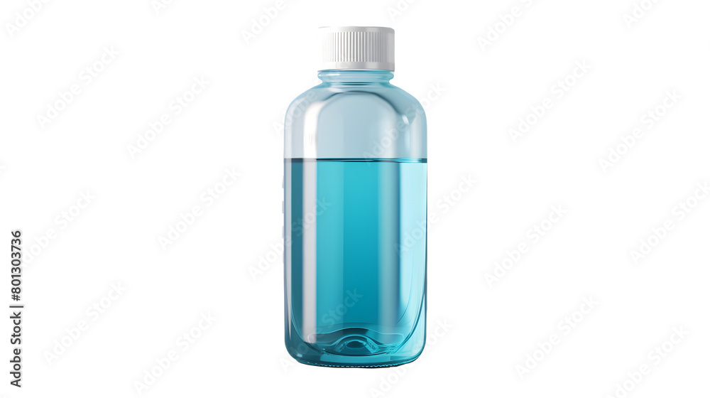 Mouthwash Bottle Mockup with Screw Cap Lid for Oral Care, Isolated on White, Transparent Background, PNG File, Hand Edited Generative AI Mouthwash Bottle Mockup with Screw Cap Lid for Oral Care, Isolated on White, Transparent Background, PNG File, Hand Edited Generative AI