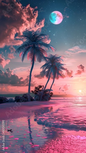 Vibrant Tropical Island Sun...