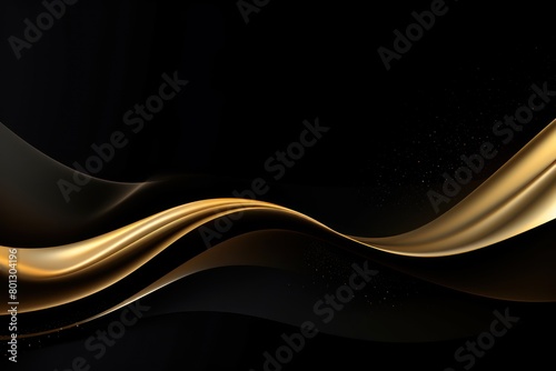 Gold black white glowing abstract gradient shape on black grainy background minimal header cover poster design copyspace