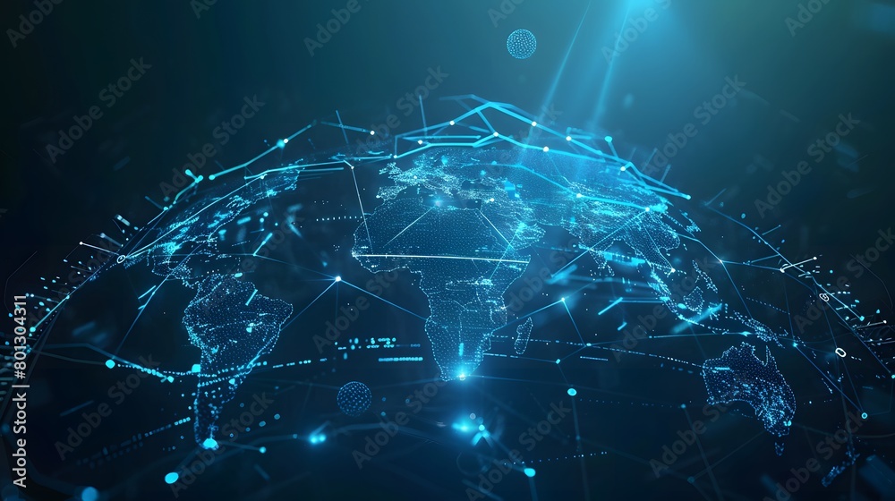 Map of the planet. World map. Global social network. Future. Vector. Blue futuristic background with planet Earth. Internet and technology. Floating blue plexus geometric background. Map of the planet. World map. Global social network. Future. Vector. Blue futuristic background with planet Earth. Internet and technology. Floating blue plexus geometric background.