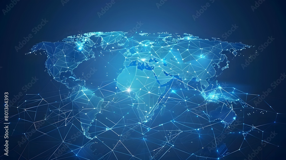 Map of the planet. World map. Global social network. Future. Vector. Blue futuristic background with planet Earth. Internet and technology. Floating blue plexus geometric background. Map of the planet. World map. Global social network. Future. Vector. Blue futuristic background with planet Earth. Internet and technology. Floating blue plexus geometric background.