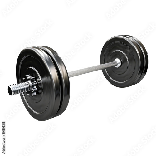 Gym barbell isolated on transparent background