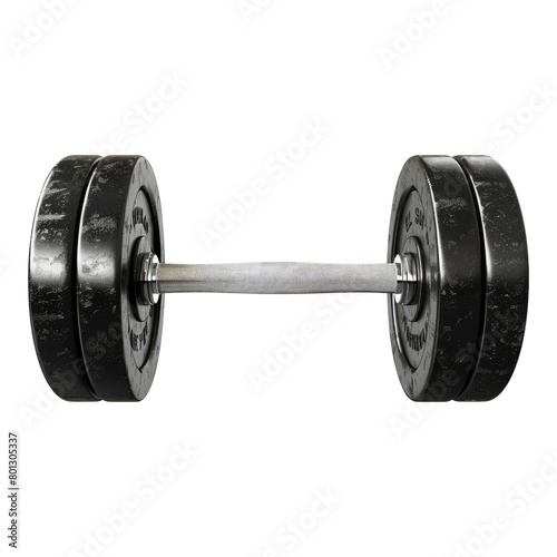 Gym barbell isolated on transparent background