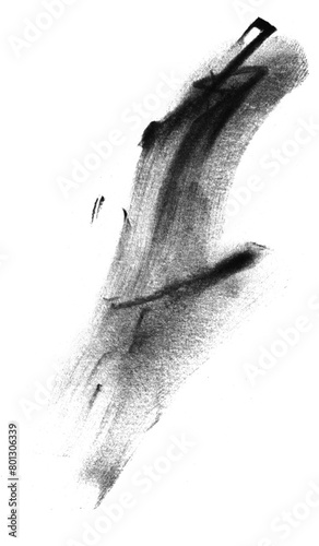Smudged Charcoal Mark on Transparent Background