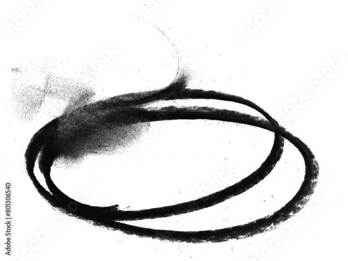 Smudged Charcoal Circle on Transparent Background
