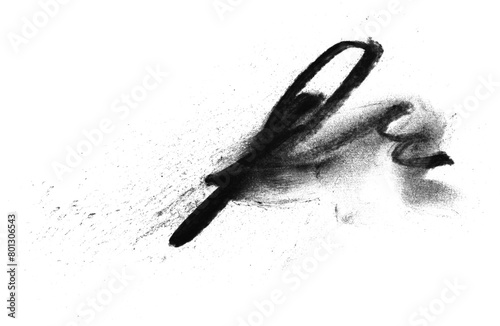 Smudged Charcoal Mark on Transparent Background