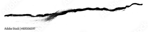 Messy Charcoal Line on Transparent Background