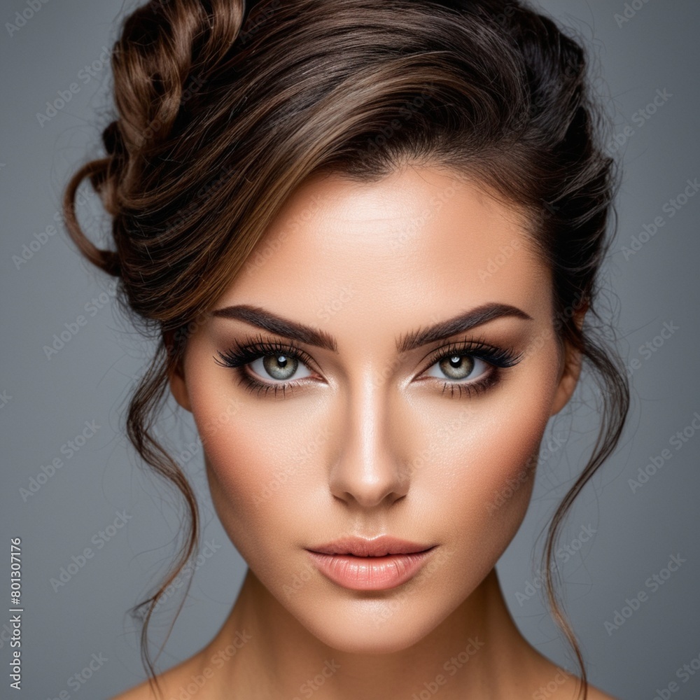 Fototapeta premium A beautiful face with perfect makeup 