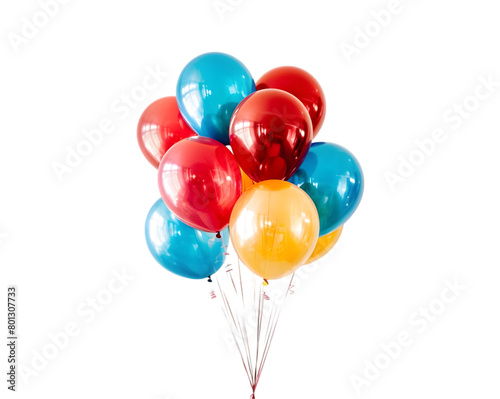 Colorful balloons isolated on transparent background