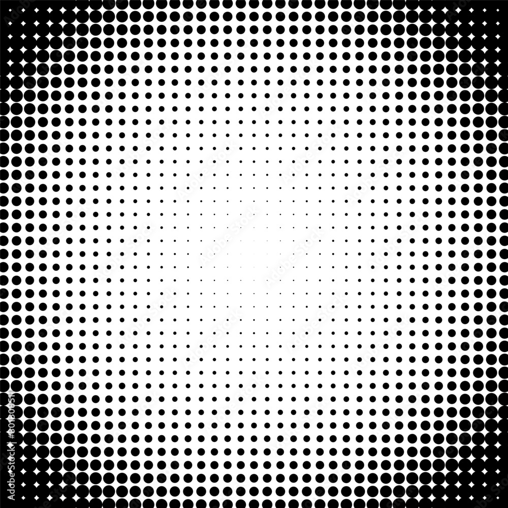 Halftone circle frame. halftone dots texture