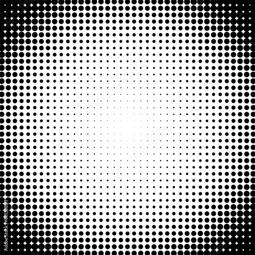 Halftone circle frame. halftone dots texture