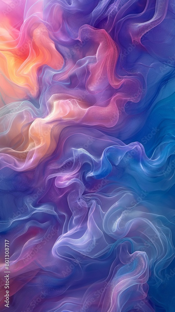 Fototapeta premium A surreal abstract texture is produced by swoops of shimmering pastel colours.