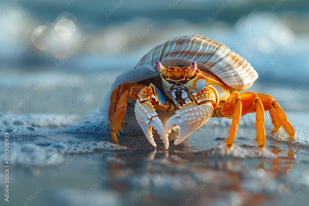 Hermit crab on the sandy shore. Hermit crab on the sandy shore.