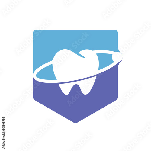 Dental planet vector logo design concept.