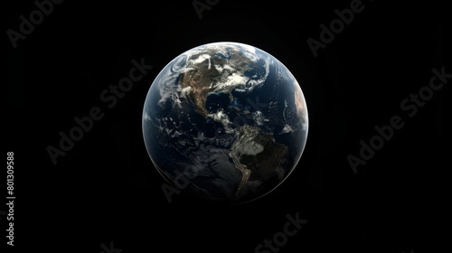 Planet earth on black background