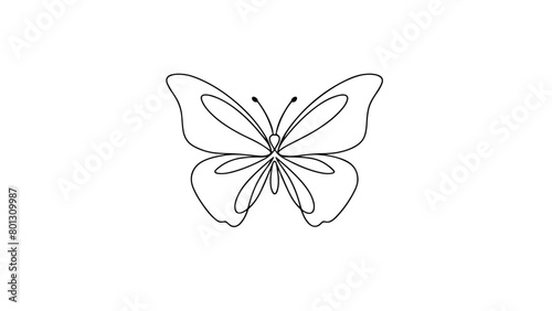A continuous line drawing of a butterfly © Ibrahim