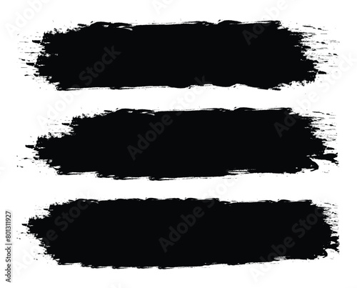 rush strokes. Vector paintbrush set. Grunge design elements. Dirty distress texture banners. Ink splatters. Grungy painted objects.