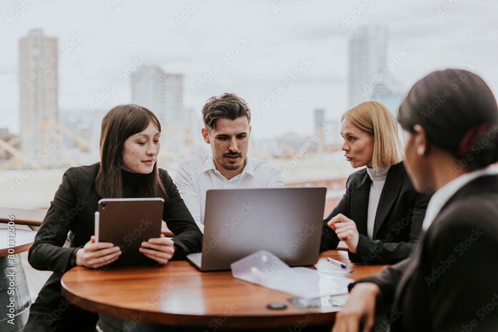 Diverse business people having meeting, Diverse business people having meeting,