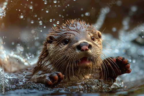 An otter pup's joyful antics © Venka