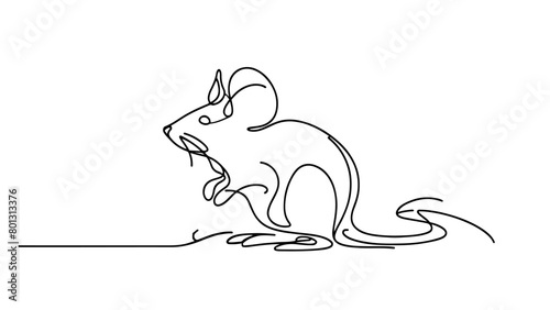 minimalist line drawing of a mouse