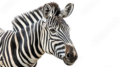 zebra on white background