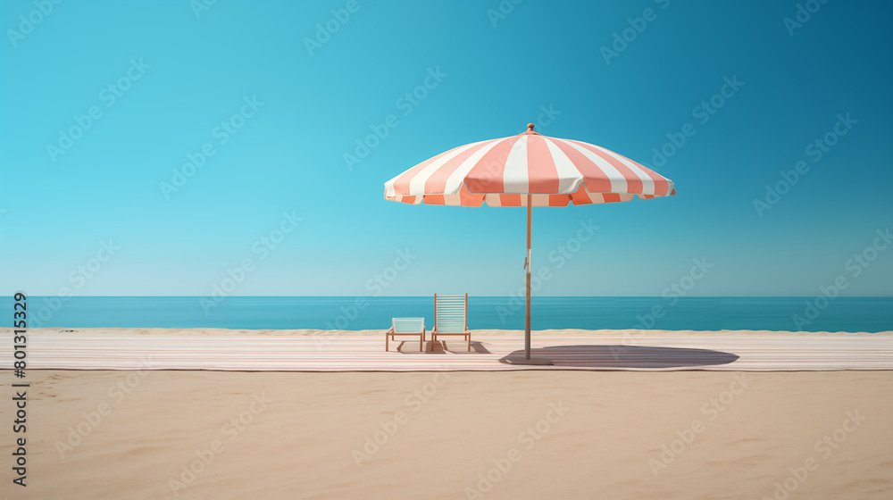 Beach Umbrella on a Clean Pastel